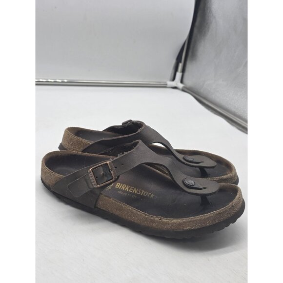 Birkenstock Gizeh Sandals Womens Size 7 EU 38 Brown Thong Cork Footbed Germany - Picture 1 of 16